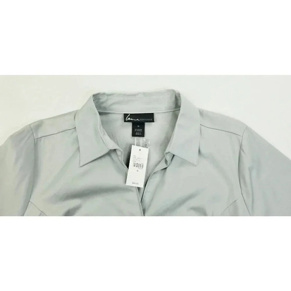 Lane Bryant Size 18 Women's Gray V Neck Long Sleeve Button Up Shirt NWT - Picture 5 of 10